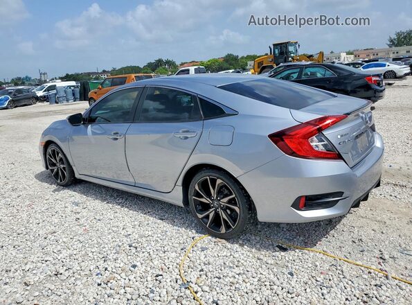 2HGFC2F88MH514482 2021 HONDA CIVIC Silver Trasero izquierdo