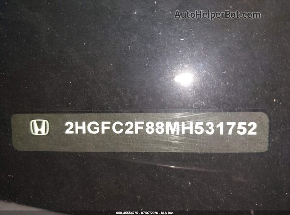 2HGFC2F88MH531752 2021 HONDA CIVIC White 