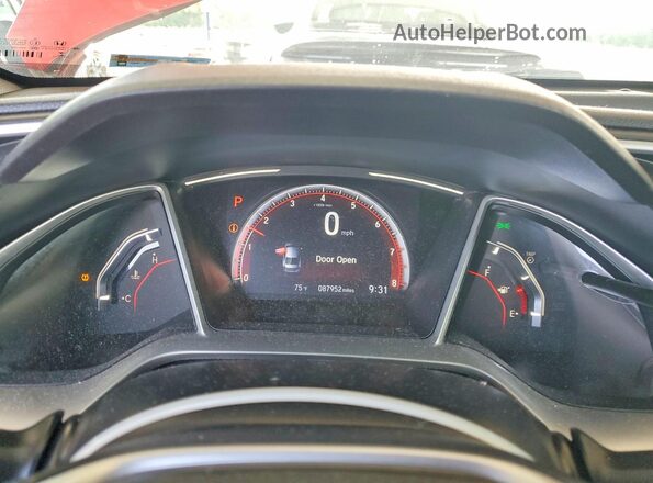 2HGFC2F89KH599149 2019 HONDA CIVIC Red ხელსაწყოთა პანელის ხედი