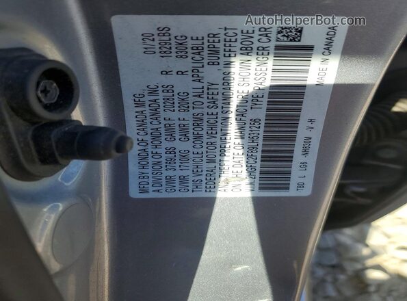 2HGFC2F89LH531256 2020 HONDA CIVIC Gray Vista del compartimento del motor