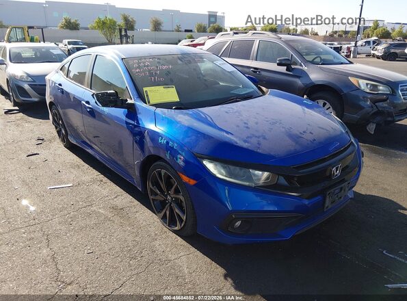 2HGFC2F89LH555900 2020 HONDA CIVIC Blue უკანა სალონის ხედი