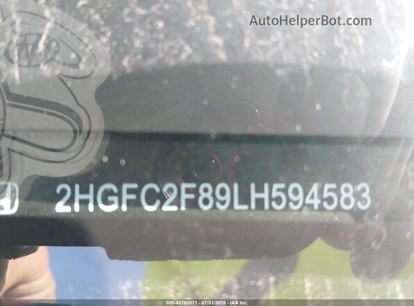 2HGFC2F89LH594583 2020 HONDA CIVIC Silver 