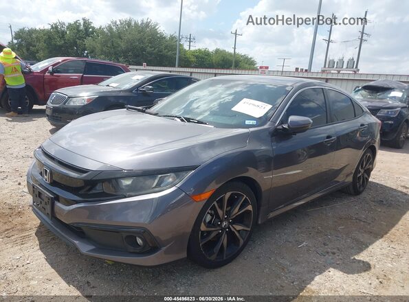 2HGFC2F8XKH500855 2019 HONDA CIVIC Gray წინა მარცხენა ხედი სამი მეოთხედიდან
