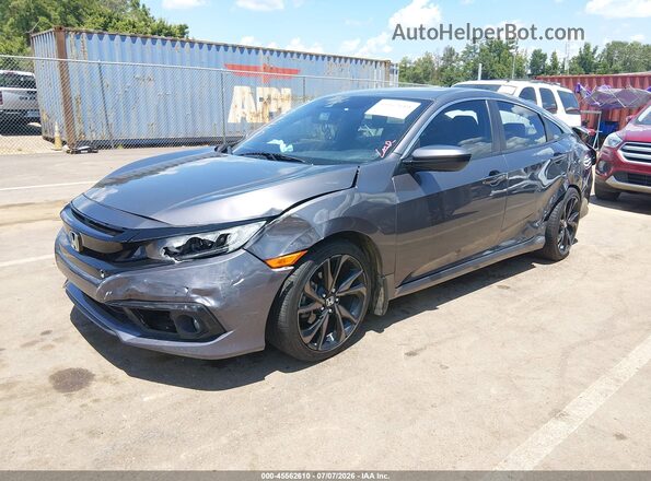 2HGFC2F8XKH578908 2019 HONDA CIVIC Серый Передняя левая четверть
