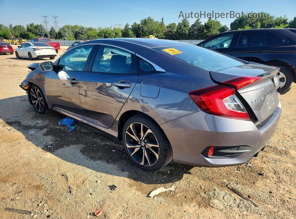 2HGFC2F8XKH595546 2019 HONDA CIVIC Gray Trasero izquierdo