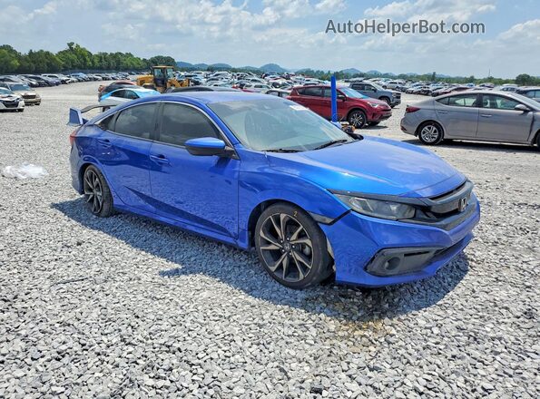 2HGFC2F8XKH603564 2019 HONDA CIVIC Blue Delantero derecho