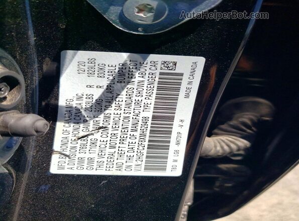 2HGFC2F8XMH529498 2021 HONDA CIVIC Black Vista del compartimento del motor