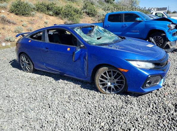 2HGFC3A55JH754782 2018 HONDA CIVIC Blue Front right