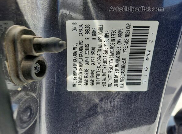 2HGFC3A55JH756581 2018 HONDA CIVIC Gray Вид підкапотного простору