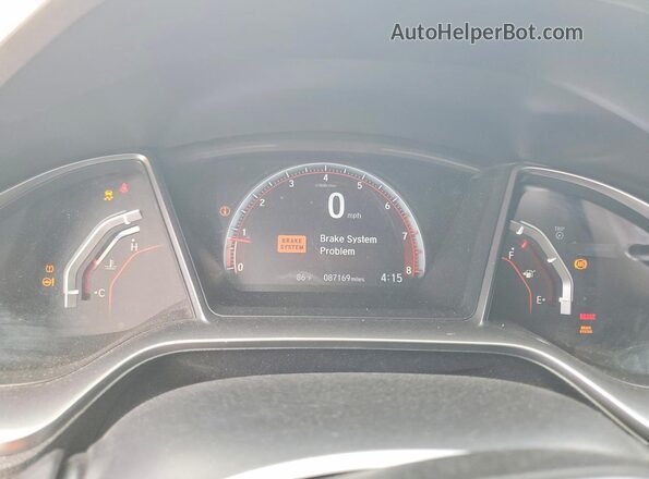 2HGFC3A56KH750175 2019 HONDA CIVIC White ხელსაწყოთა პანელის ხედი