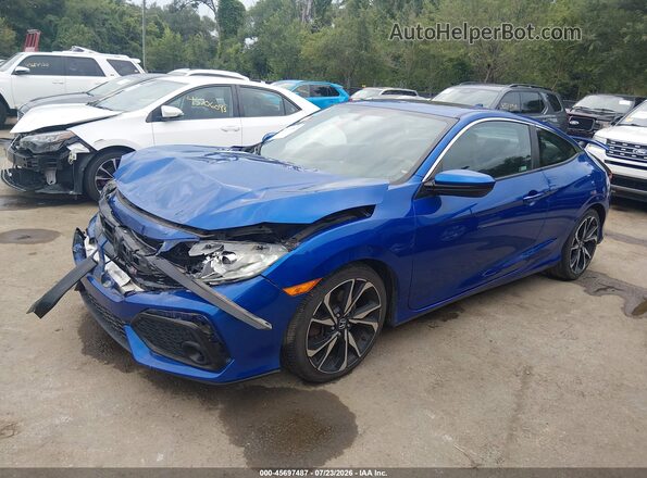 2HGFC3A59KH752101 2019 HONDA CIVIC Blue წინა მარცხენა ხედი სამი მეოთხედიდან