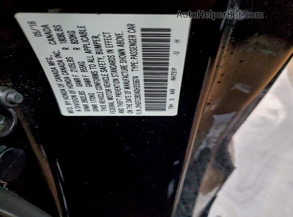 2HGFC3B34GH355674 2016 HONDA CIVIC Black Շարժիչի բաժամունքի տեսք