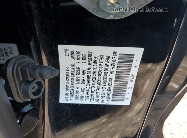 2HGFC3B36KH353868 2019 HONDA CIVIC Black Շարժիչի բաժամունքի տեսք