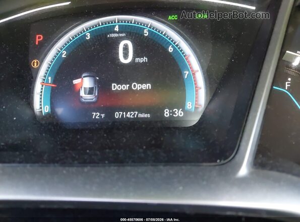 2HGFC3B37KH350185 2019 HONDA CIVIC Red Vista de los asientos traseros
