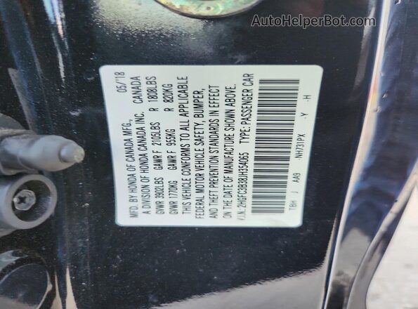 2HGFC3B38JH354065 2018 HONDA CIVIC Black Widok komory silnika