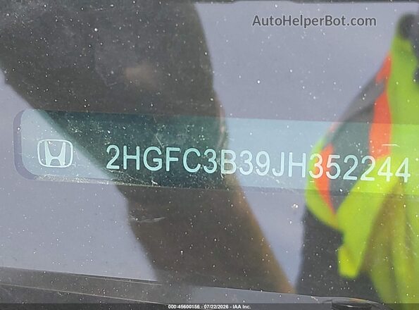 2HGFC3B39JH352244 2018 HONDA CIVIC Gray Widok komory silnika