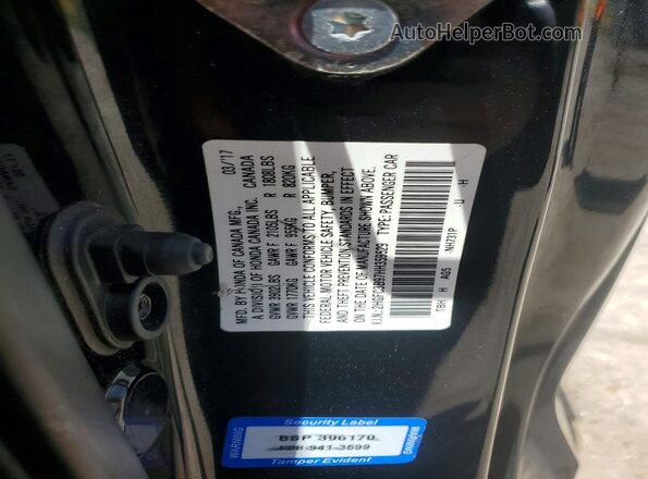 2HGFC3B97HH359529 2017 HONDA CIVIC Black Вид наклейки з VIN-кодом