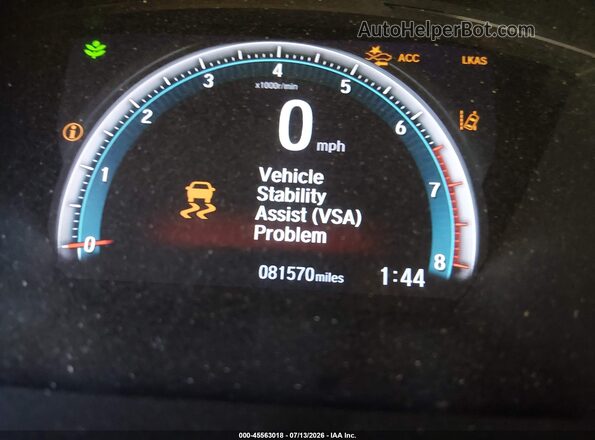 2HGFC3B9XJH357280 2018 HONDA CIVIC Черный Панорамный вид салона 360°