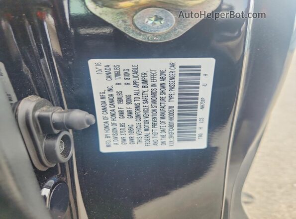 2HGFC4B01HH300578 2017 HONDA CIVIC Black VIN sticker view