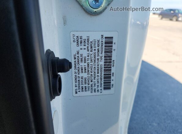 2HGFC4B52HH305073 2017 HONDA CIVIC White Engine compartment view
