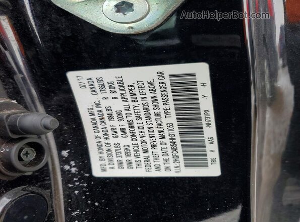 2HGFC4B54HH311053 2017 HONDA CIVIC Black Вид підкапотного простору