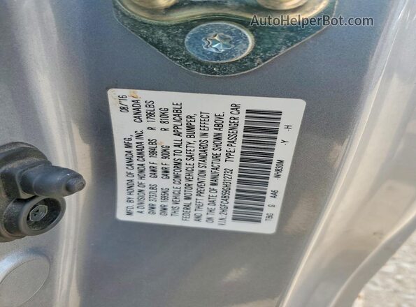 2HGFC4B59GH312732 2016 HONDA CIVIC Silver Widok komory silnika