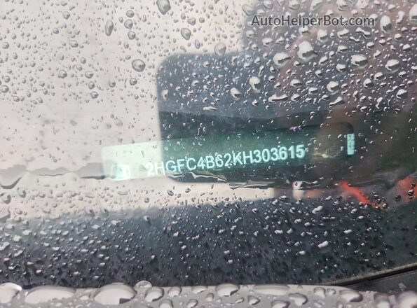 2HGFC4B62KH303615 2019 HONDA CIVIC Black ძრავის განყოფილების ხედი
