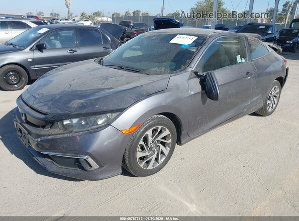 2HGFC4B69KH302204 2019 HONDA CIVIC Gray წინა მარცხენა ხედი სამი მეოთხედიდან