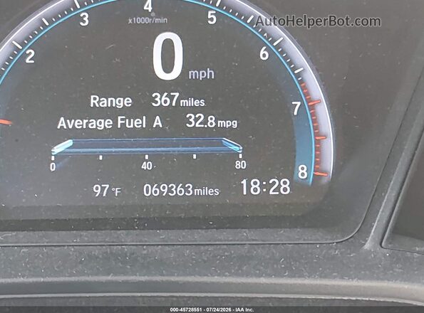 2HGFC4B69KH307497 2019 HONDA CIVIC White 