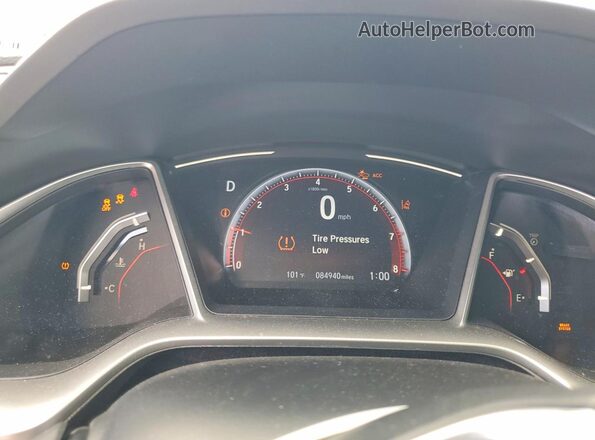 2HGFC4B84KH309949 2019 HONDA CIVIC White ხელსაწყოთა პანელის ხედი