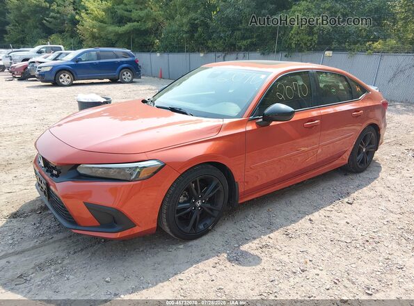 2HGFE1E53NH475104 2022 HONDA CIVIC Orange Առջևի ձախ երեք քառորդ տեսարան
