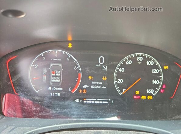 2HGFE1E56NH476036 2022 HONDA CIVIC White Instrument cluster view