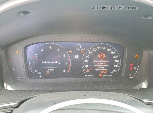 2HGFE1E5XPH080775 2023 HONDA CIVIC Gray ხელსაწყოთა პანელის ხედი