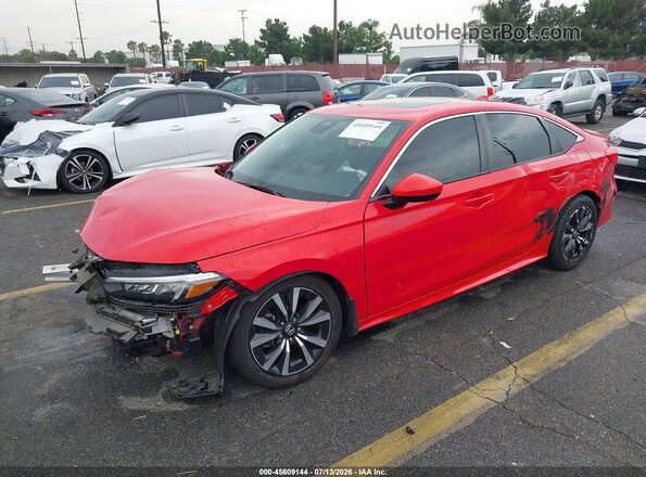 2HGFE1F70NH304570 2022 HONDA CIVIC Red წინა მარცხენა ხედი სამი მეოთხედიდან