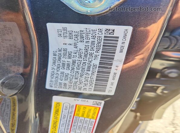 2HGFE1F71PH315287 2023 HONDA CIVIC Gray ძრავის განყოფილების ხედი