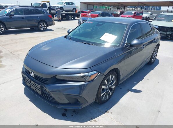 2HGFE1F72NH311116 2022 HONDA CIVIC Gray Առջևի ձախ երեք քառորդ տեսարան