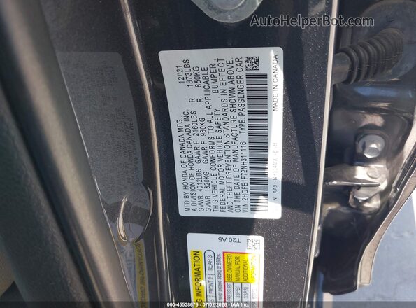 2HGFE1F72NH311116 2022 HONDA CIVIC Gray Շարժիչի բաժամունքի տեսք