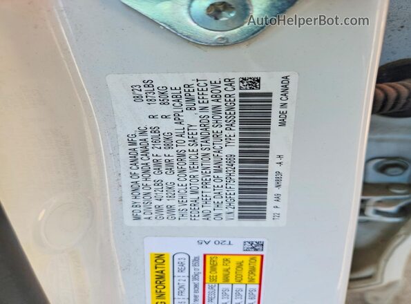 2HGFE1F75PH324669 2023 HONDA CIVIC White Շարժիչի բաժամունքի տեսք