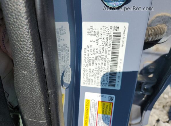 2HGFE1F92NH301087 2022 HONDA CIVIC Gray Շարժիչի բաժամունքի տեսք
