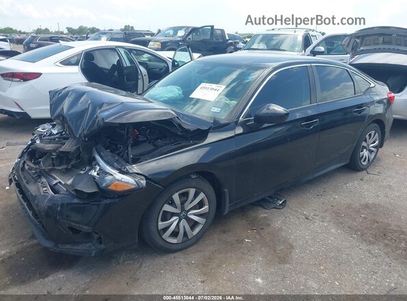 2HGFE2F20NH523586 2022 HONDA CIVIC Black Առջևի ձախ երեք քառորդ տեսարան