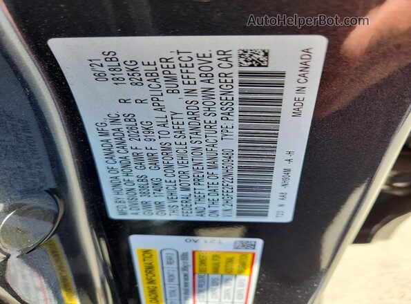 2HGFE2F22NH509480 2022 HONDA CIVIC Charcoal Widok komory silnika