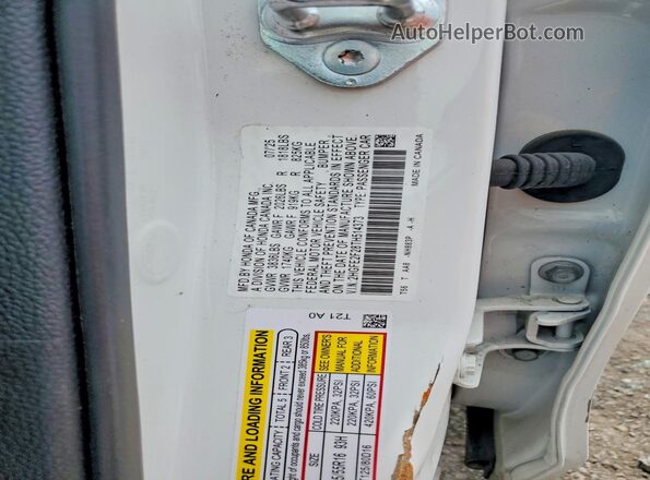 2HGFE2F28TH514373 2026 HONDA CIVIC White VIN կոդի պիտակի տեսք