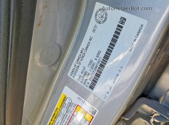 2HGFE2F2XNH104211 2022 HONDA CIVIC Silver Widok komory silnika