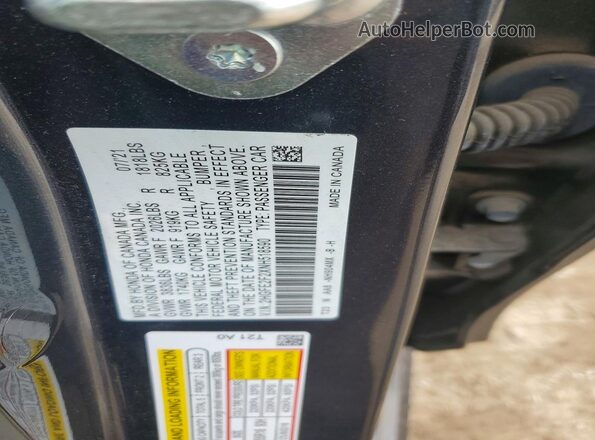 2HGFE2F2XNH518590 2022 HONDA CIVIC Black Widok naklejki z numerem VIN