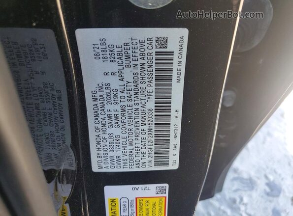 2HGFE2F2XNH520338 2022 HONDA CIVIC Black Вид підкапотного простору