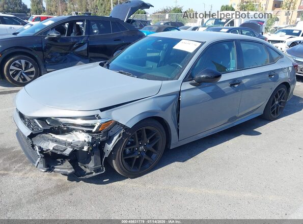 2HGFE2F50SH589982 2025 HONDA CIVIC Gray წინა მარცხენა ხედი სამი მეოთხედიდან