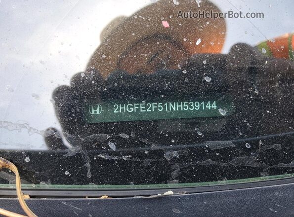 2HGFE2F51NH539144 2022 HONDA CIVIC Silver Вид наклейки з VIN-кодом