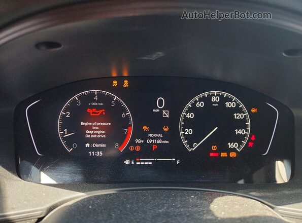 2HGFE2F51NH539225 2022 HONDA CIVIC Gray Вид щитка приладів