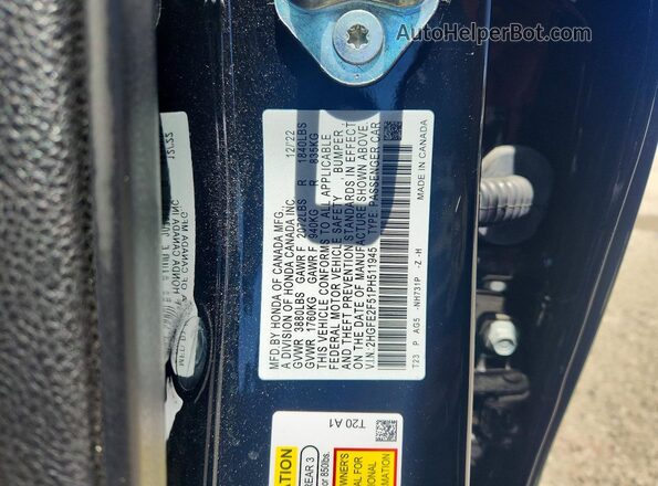 2HGFE2F51PH511945 2023 HONDA CIVIC Black Widok komory silnika