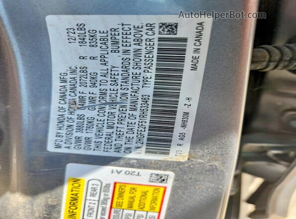 2HGFE2F51RH533463 2024 HONDA CIVIC Silver ძრავის განყოფილების ხედი